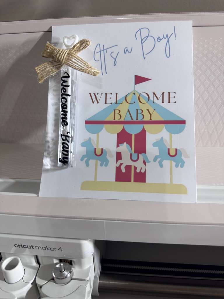 Personalized Carousel Boy Baby Shower Favors - Custom Bubble Wand & Cards