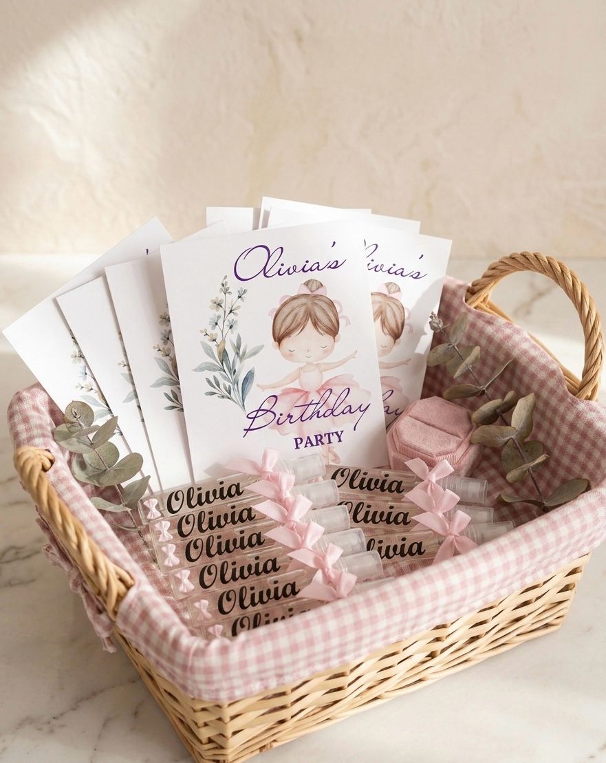 Custom Ballerina Birthday Favors - Personalized Party Souvenirs