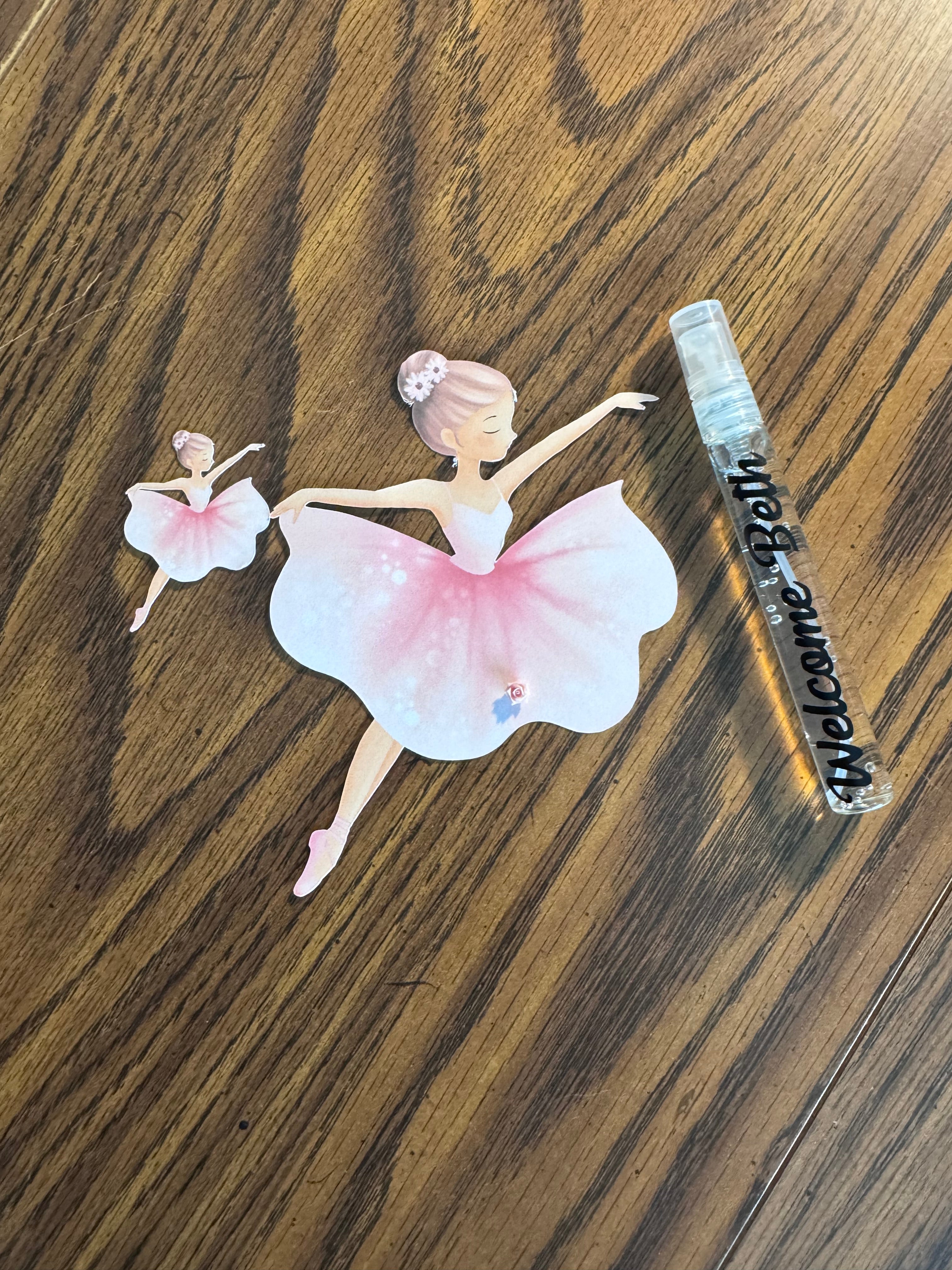 Personalized Ballerina Bubble Favors for Girl | Custom Ballet Theme Baby Shower Gifts | Pink Tutu Ballerina Bubble Wand Birthday Keepsake