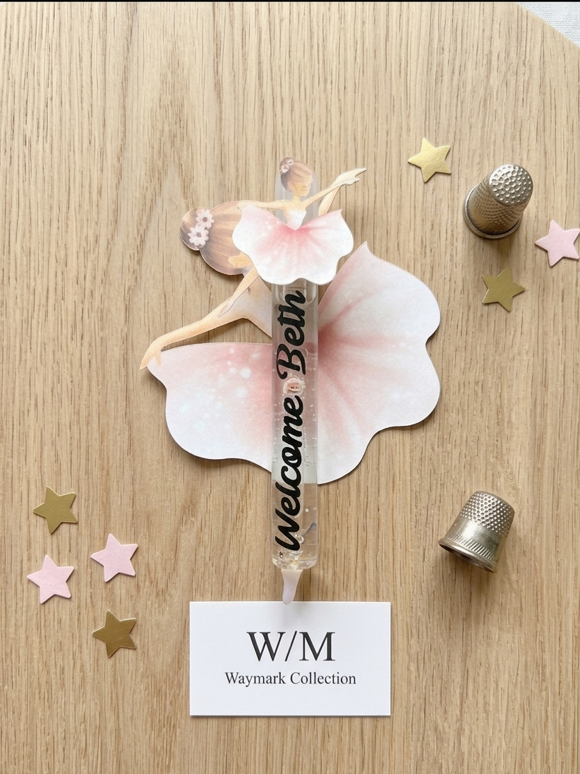 Personalized Ballerina Bubble Favors for Girl | Custom Ballet Theme Baby Shower Gifts | Pink Tutu Ballerina Bubble Wand Birthday Keepsake