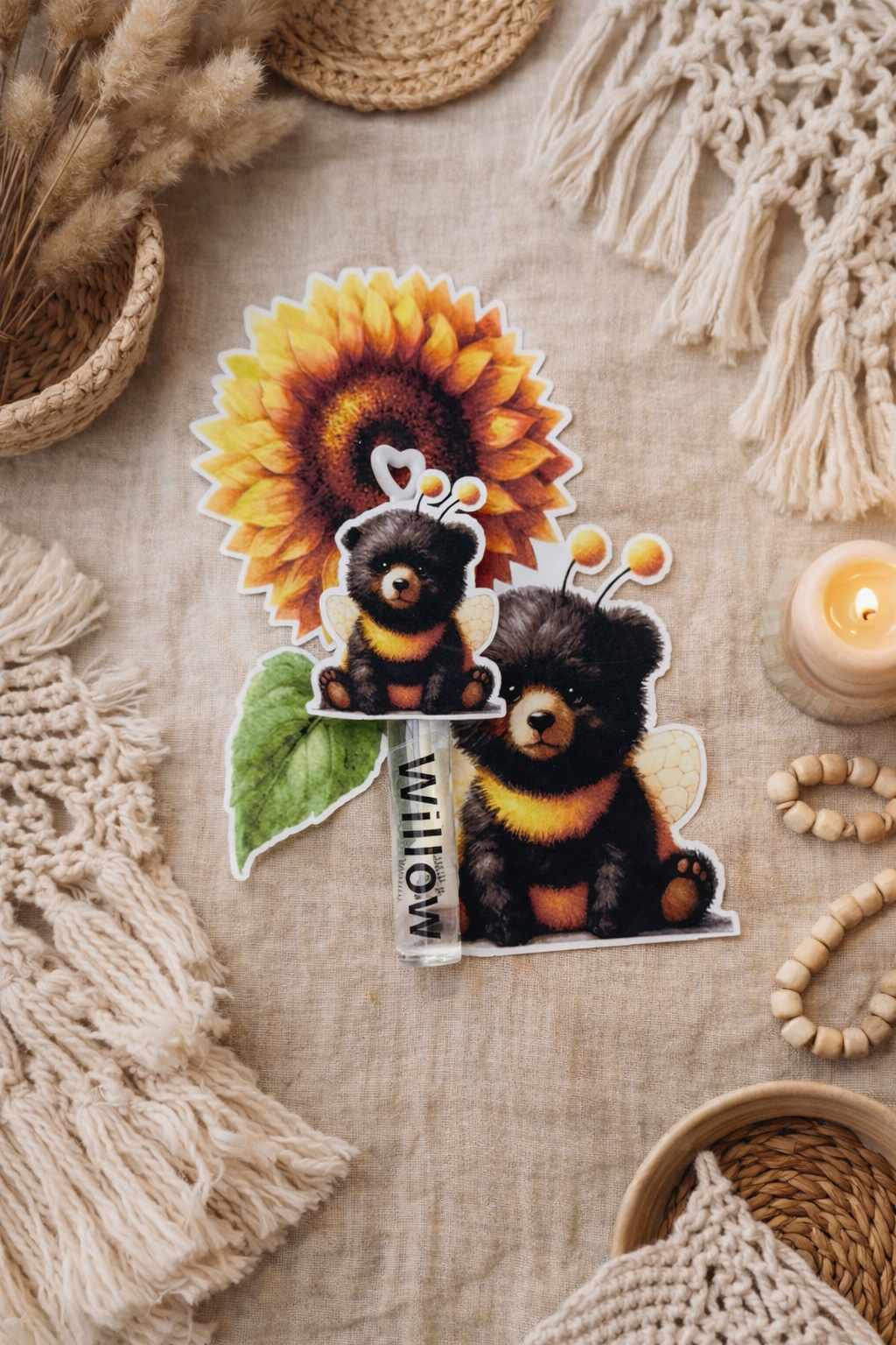 Personalized Bee and Bear Baby Shower Favors with Custom Spray Bottle