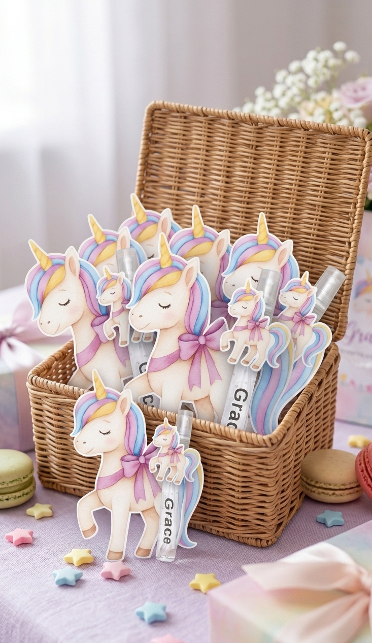 Personalized Unicorn Baby Shower Favors - Custom Magical Birthday Spray Bottle Gift