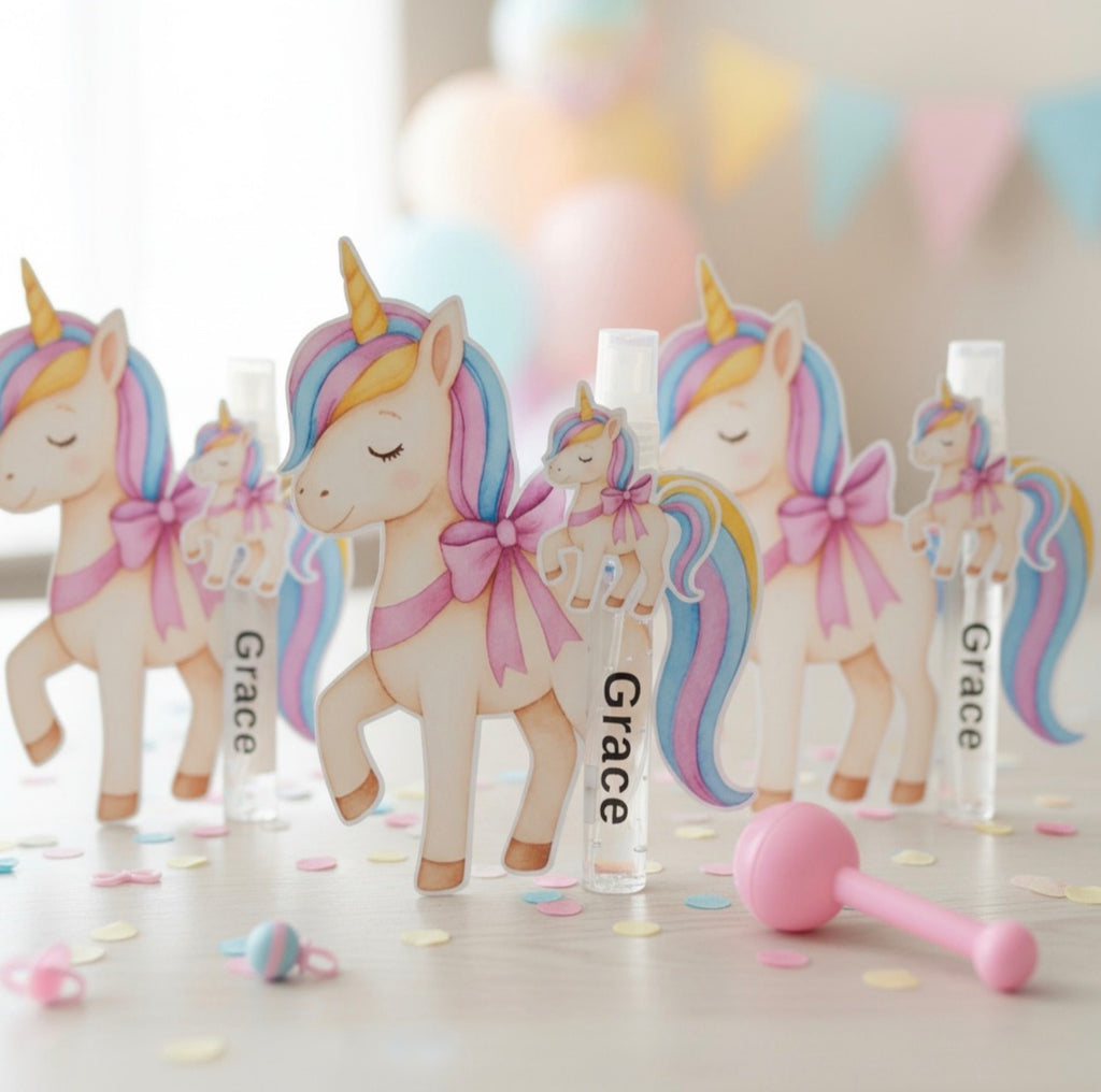 Personalized Unicorn Baby Shower Favors - Custom Magical Birthday Spray Bottle Gift