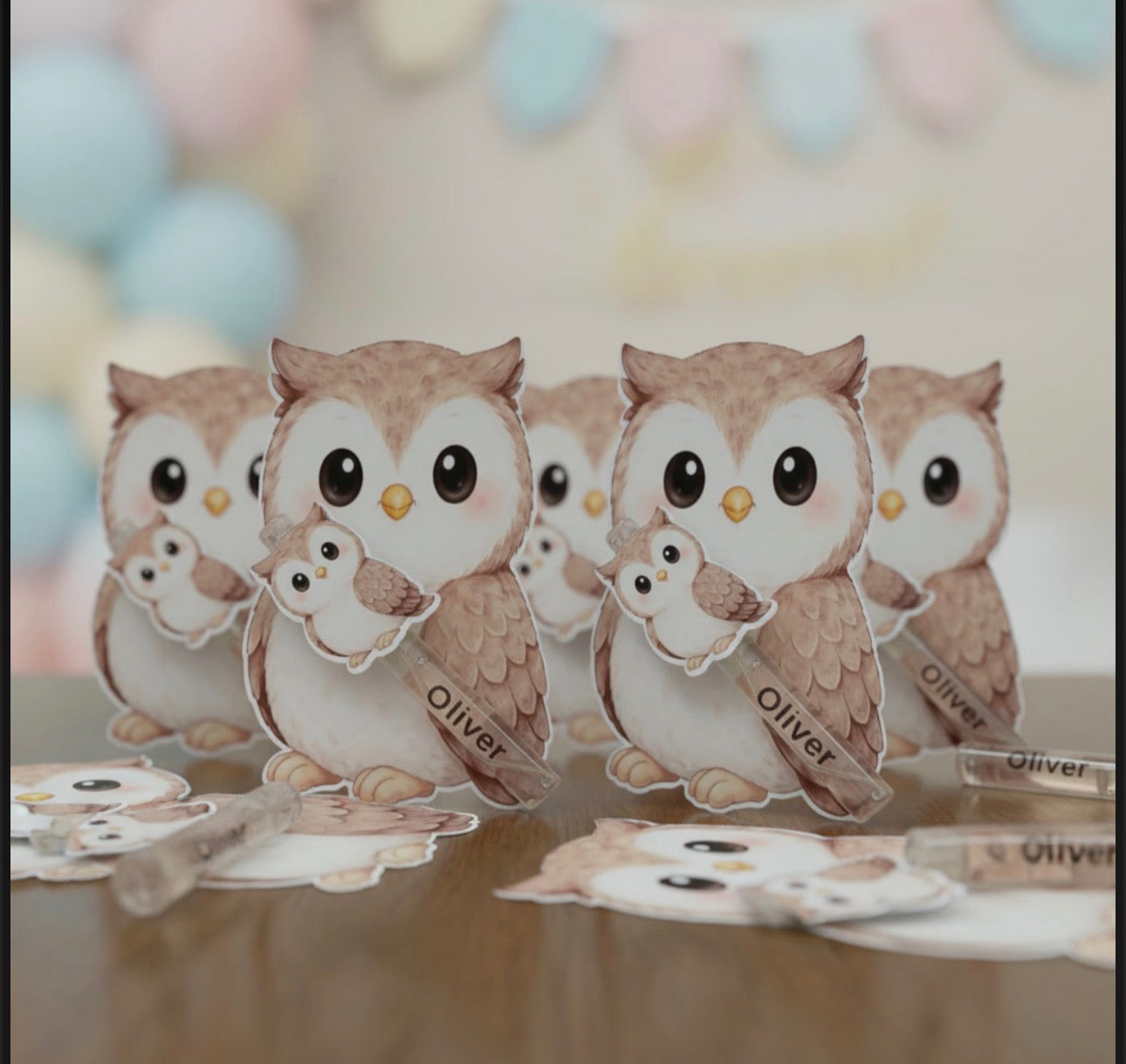 Personalized Owl Baby Shower Favors - Custom Woodland Birthday Spray Bottle Gift