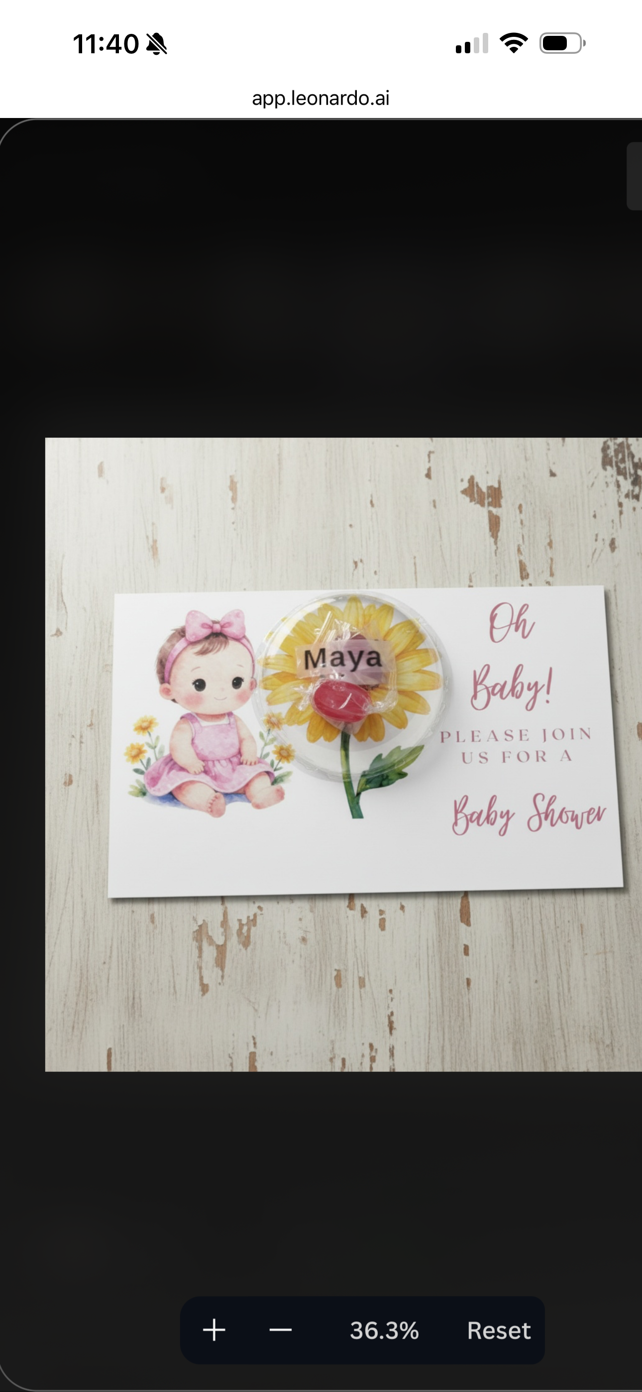 Personalized Sunflower Baby Shower Favors - Custom Lollipop Dome Invitation Gift Card