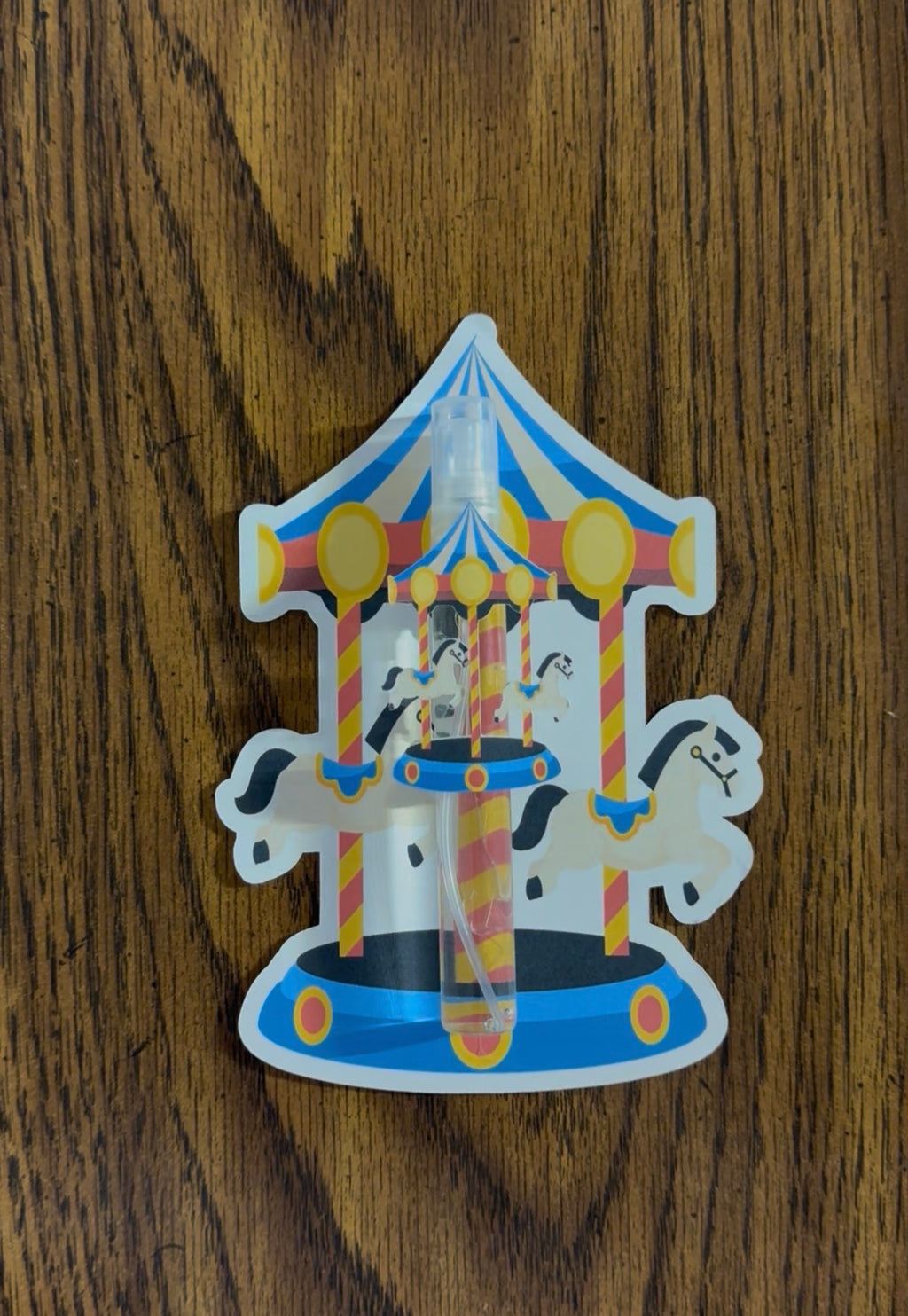 Personalized Carousel Party Favors - Custom Mini Room Spray & Cards