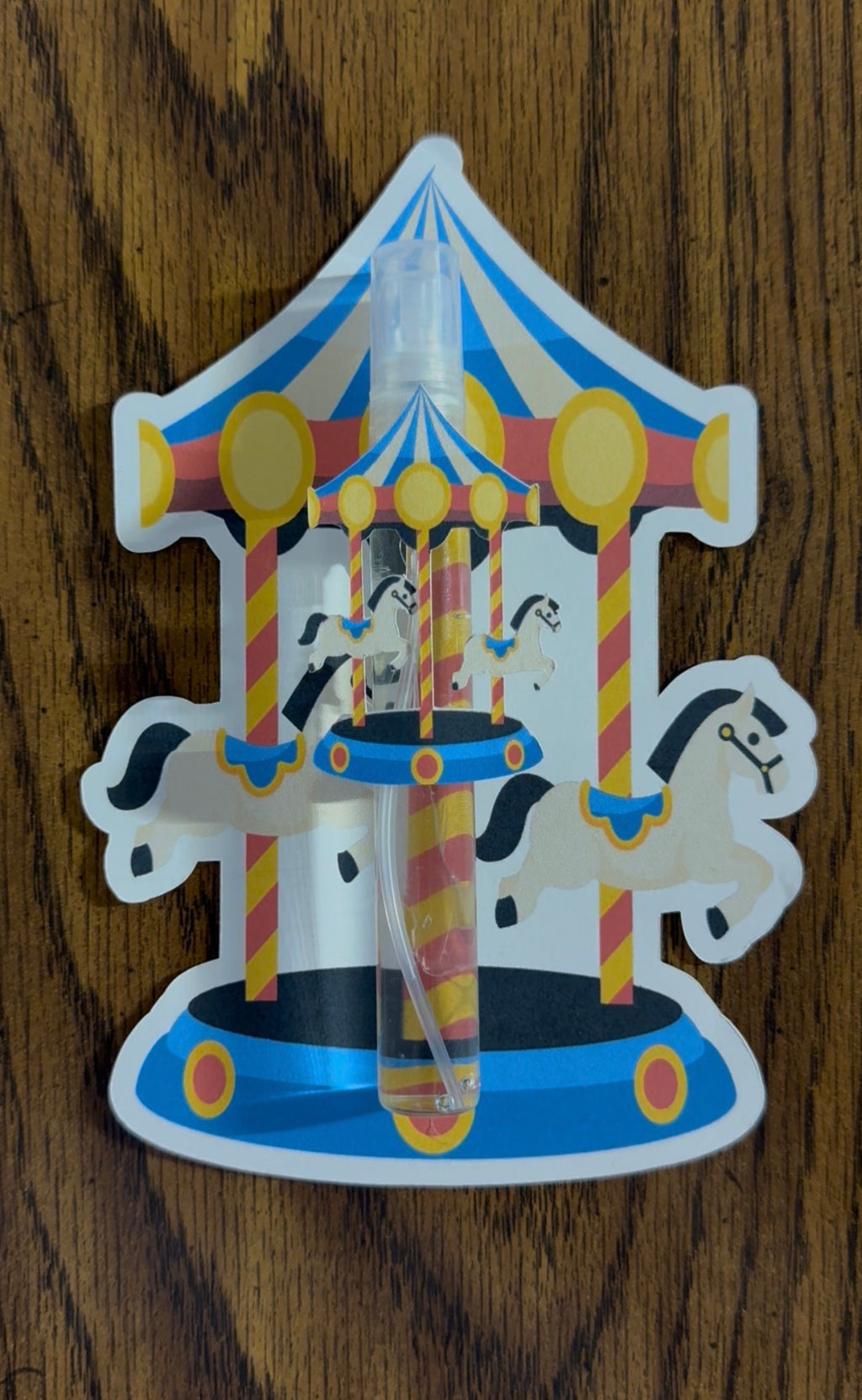 Personalized Carousel Party Favors - Custom Mini Room Spray & Cards