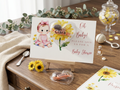 Personalized Sunflower Baby Shower Invitations - Custom Heart Candy Dome Favor Card
