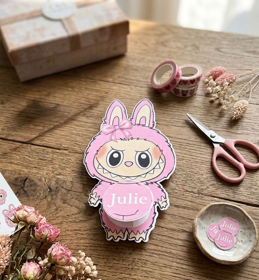 Personalized Bunny Candy Holder – Custom Name Gift Card