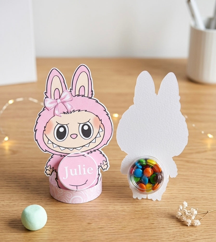 Personalized Bunny Candy Holder – Custom Name Gift Card