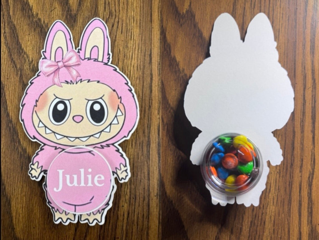 Personalized Bunny Candy Holder – Custom Name Gift Card