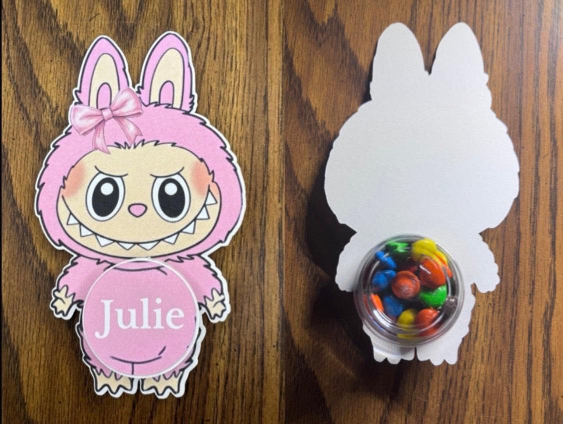 Personalized Bunny Candy Holder – Custom Name Gift Card