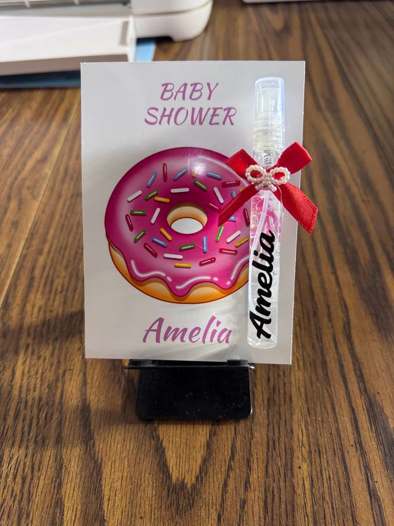 Personalized Donut Baby Shower Favors - Custom Sweet Treat Birthday Spray Bottle Gift