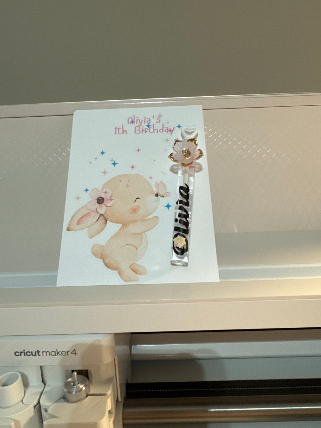 Personalized Bunny Birthday Party Favors - Custom Bubble Wand & Cards