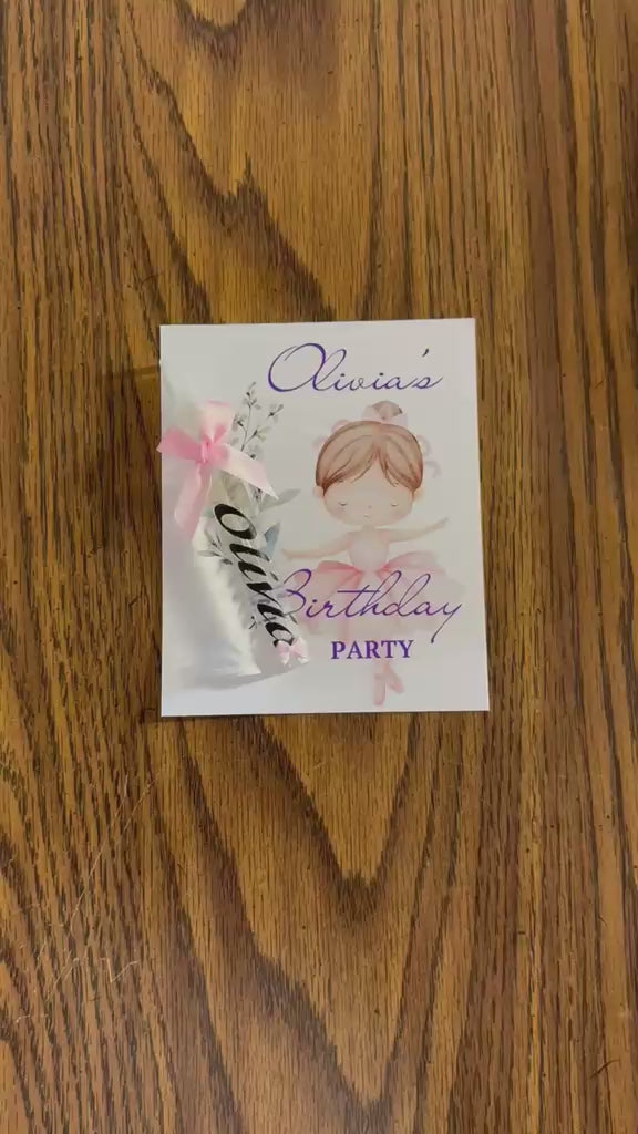 Custom Ballerina Birthday Favors - Personalized Party Souvenirs