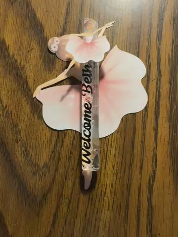 Personalized Ballerina Bubble Favors for Girl | Custom Ballet Theme Baby Shower Gifts | Pink Tutu Ballerina Bubble Wand Birthday Keepsake