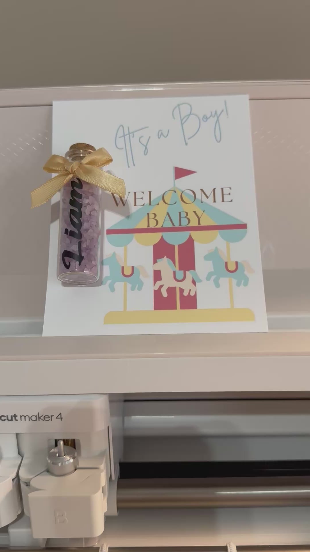 Personalized Baby Shower Favors for Boy | Custom Welcome Baby Miniature Bottle Gift | It's a Boy Lavender/Crystal Keepsake